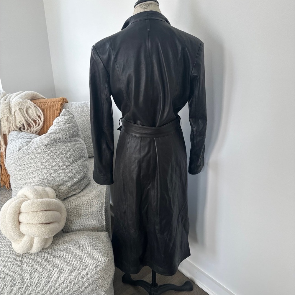 Mackage ‘Selena’ black lamb leather trench coat - Picture 6 of 7